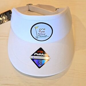 NWT Pukka White Athletic Visor Hat Cap SPF 50
